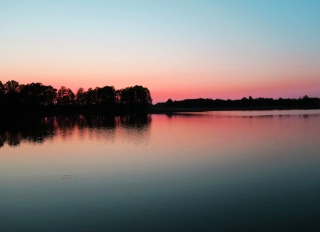 Pokoje nad Jeziorem Mazury | Zachód słońca. Dom nad Zatoką